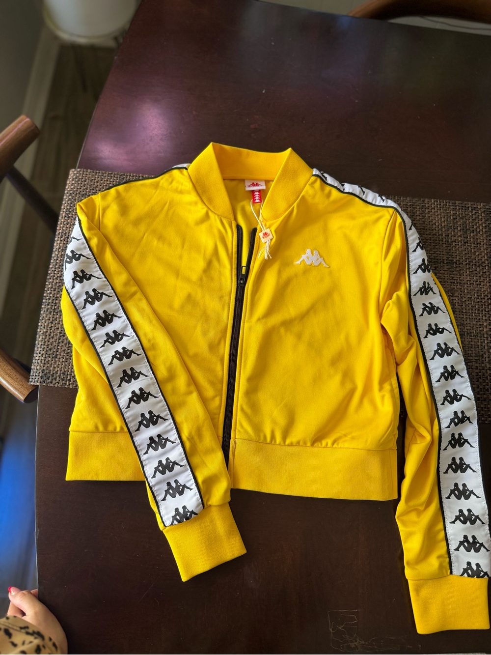 Kappa Yellow Bomber Jacket with Logo Tape